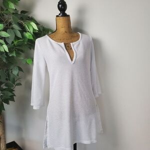 Jordan Taylor White Swim Cover-up Dress Medium Size Bell Sleeve